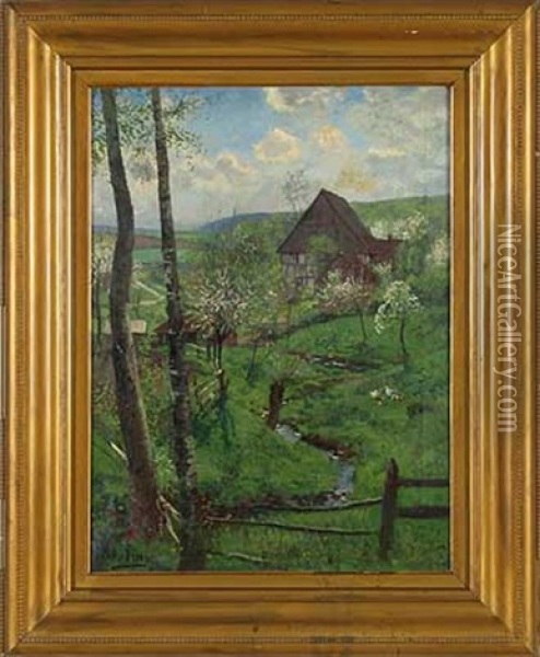 Erste Blute Oil Painting - Adolf Lins