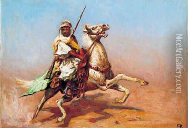 Cavalier Arabe Oil Painting - Charles Hamilton