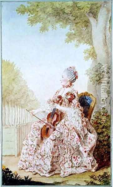 Mademoiselle de Bernay Oil Painting - Louis Carrogis Carmontelle