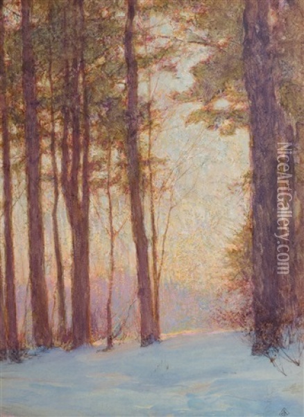 Pines At Sunset Oil Painting - Walter Launt Palmer