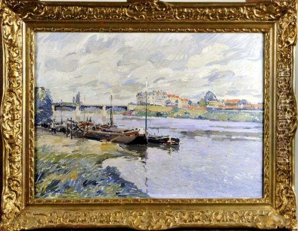 Bord De Seine Oil Painting - Paul Mathieu