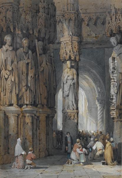 Ratisbon (regensburg) Cathedral, Germany Oil Painting - Samuel Prout
