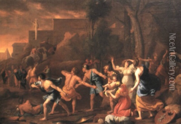 The Saving Of The Infant Pyrrhus Oil Painting - Nicolas Poussin