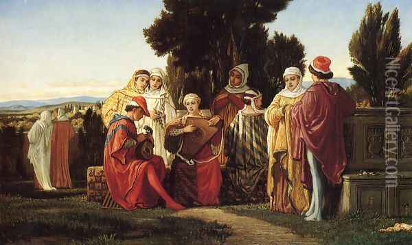 The Music Party Oil Painting - Elihu Vedder