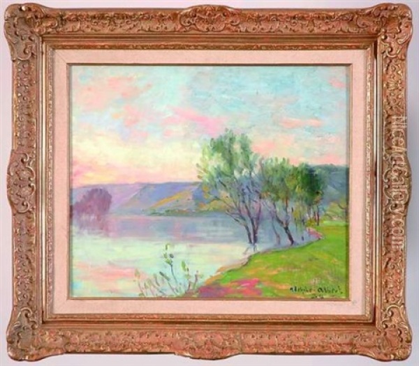 Bord De Seine Oil Painting - Adolphe Albert