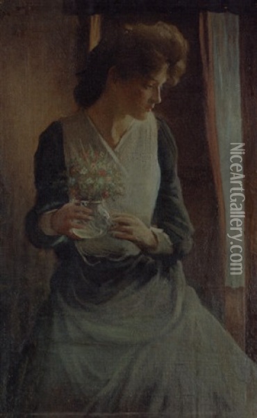 Woman Looking Right Oil Painting - John White Alexander