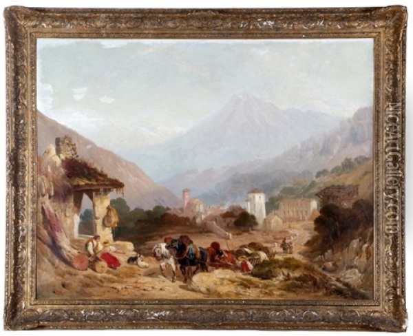 Alpine Landscape Oil Painting - James Duffield Harding