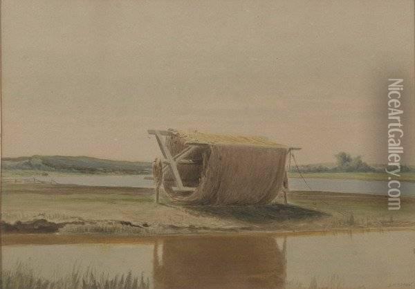 Drying Rack Oil Painting - Dwight William Tryon