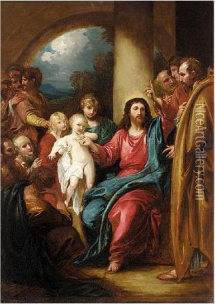 Christ Showing A Little Child As The Emblem Of Heaven Oil Painting - Benjamin West