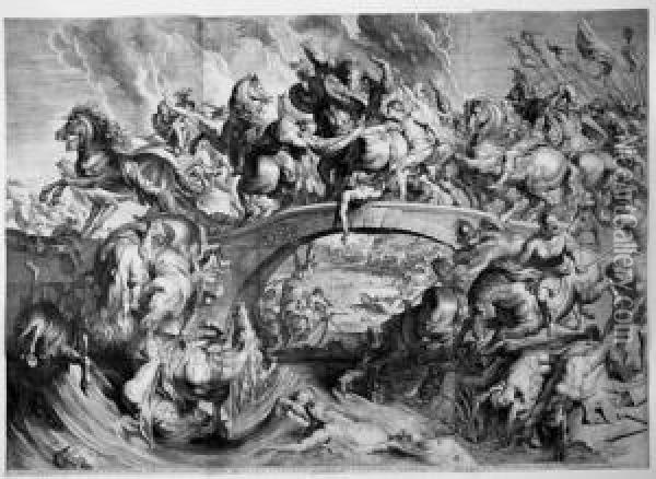 The Defeat Of The Amazones, After Peter Paul Rubens Oil Painting - Lucas Ii Vorsterman