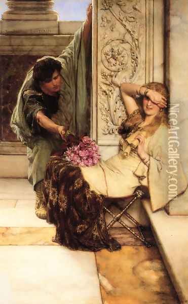Shy Oil Painting - Sir Lawrence Alma-Tadema