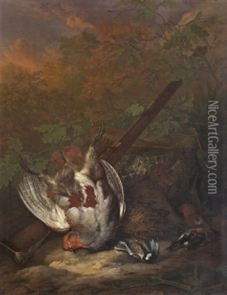 Jagdstillleben Mit Erlegten Vogeln Oil Painting - Johannes Josephus Ignatius van Straaten