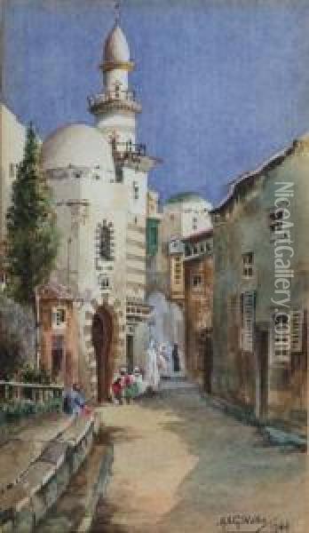 Southern European Landscape With Houses Oil Painting - Harry Morley