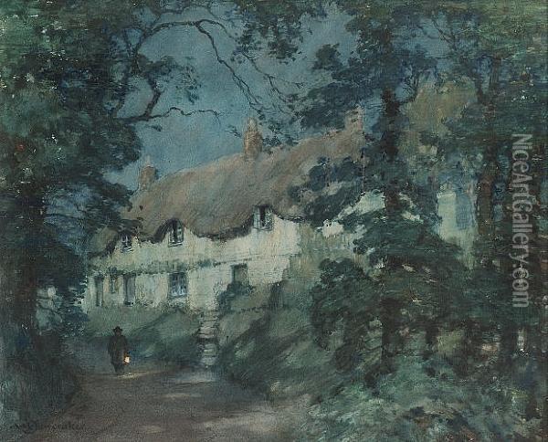 An Evening Walk Oil Painting - Albert Moulton Foweraker