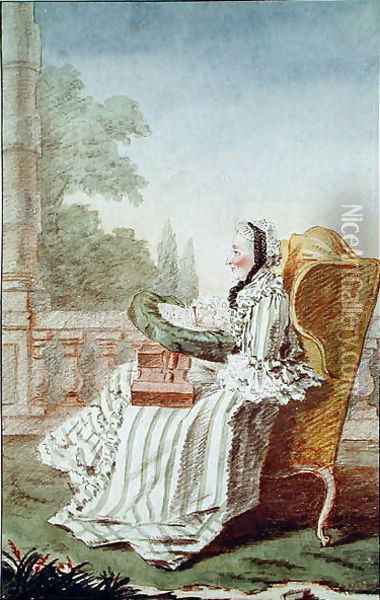 Louise-Henriette-Gabrielle de Lorraine (b.1718) Mademoiselle de Marsan, Princess of Bouillon, 1760 Oil Painting - Louis Carrogis Carmontelle