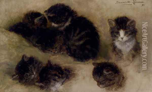 Studies Of Kittens Oil Painting - Henriette Ronner-Knip
