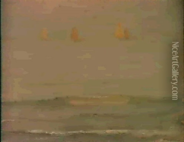 Vele In Laguna Oil Painting - Pietro Fragiacomo
