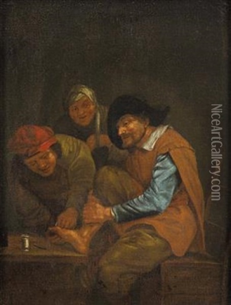 Fuschirurgie Auf Einem Tisch Oil Painting - David Teniers the Younger