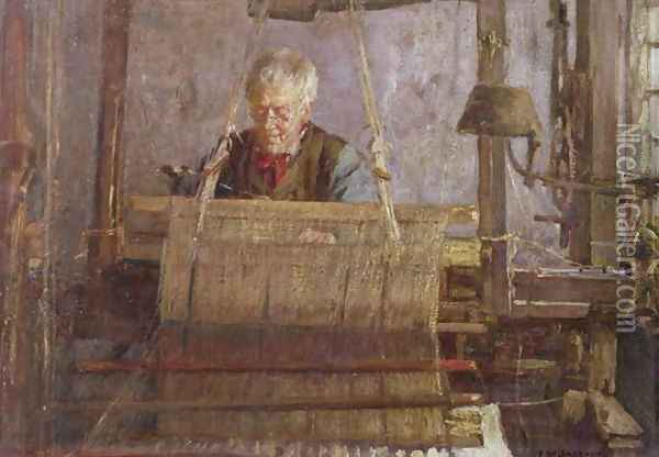 The Last of the Handloom Weavers Oil Painting - Frederick William Jackson
