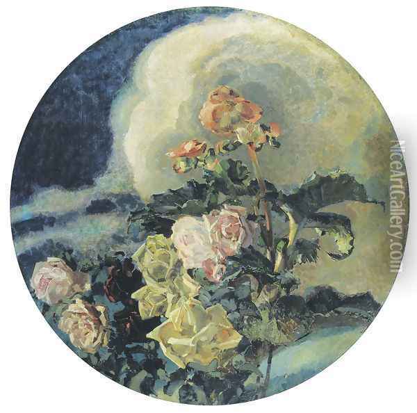 Yellow Roses, 1894 Oil Painting - Mikhail Aleksandrovich Vrubel