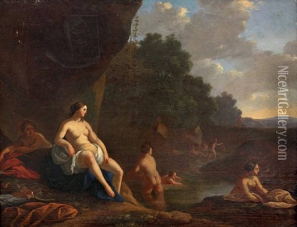Diane Et Ses Nymphes Oil Painting - Cornelis Van Poelenburgh