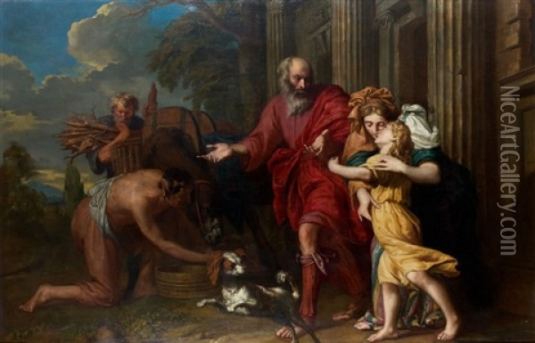 Abraham Et Isaac Partant Pour Le Sacrifice Oil Painting - Erasmus Quellinus II