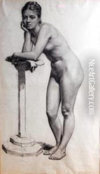 Standing Female Nude Oil Painting - Thomas Woolner