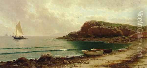 Seascape with Dories and Sailboats Oil Painting - Alfred Thompson Bricher