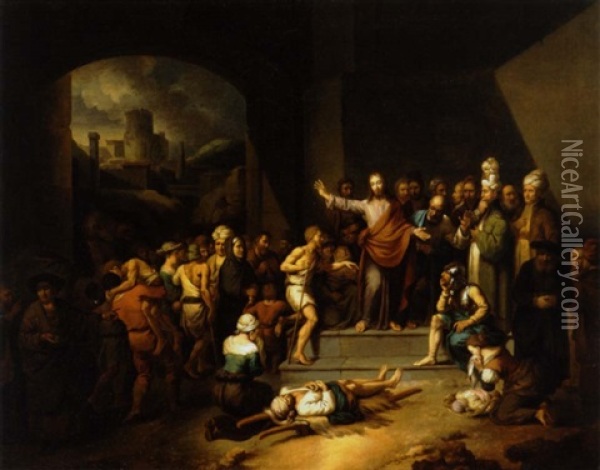 Jesus Helbreder De Syge Oil Painting - Christian Wilhelm Ernst Dietrich