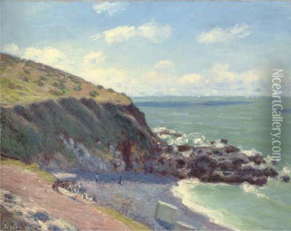 Lady's Cove - Langland Bay - Le Matin Oil Painting - Alfred Sisley