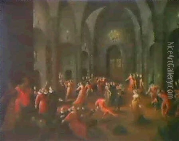 Scene De Bal Oil Painting - Louis de Caullery