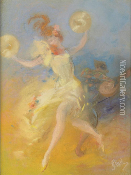 Dancing Woman Oil Painting - Jules Cheret