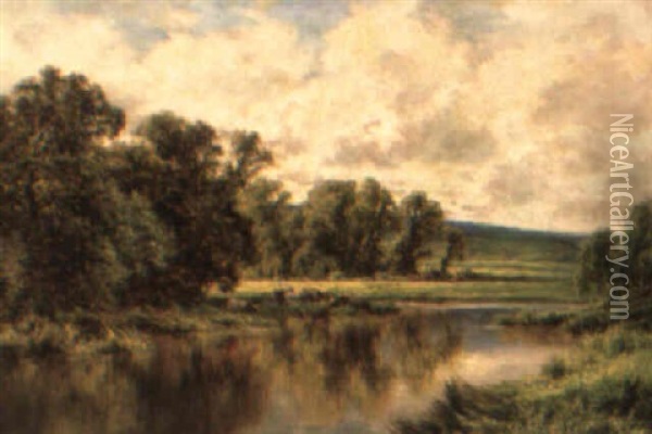 Sleeping Waters Near Wargrave Oil Painting - Henry H. Parker