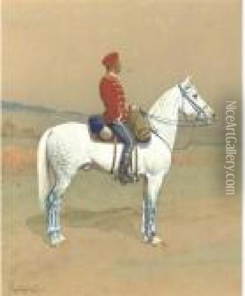 A Guard Hussar On Horseback Oil Painting - Ivan Petrovich Prianishnikov
