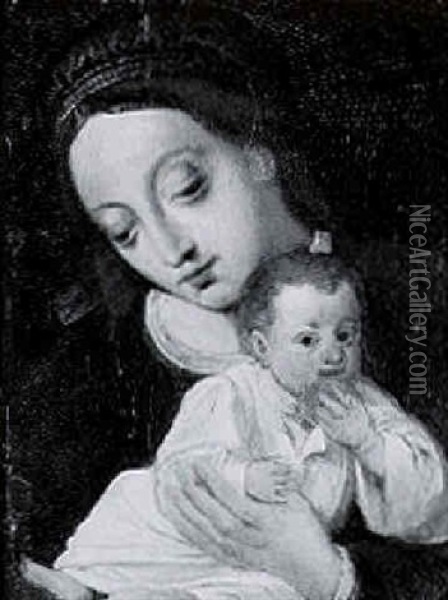 The Madonna And Child Oil Painting - Cornelis van Cleve
