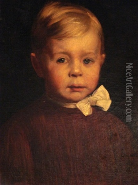 Portrait De Madame Simone Trambouze (enfant) Oil Painting - Paul-Charles Chocarne-Moreau