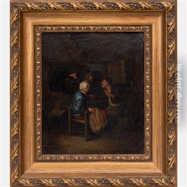 Tavern Scene With Figures Oil Painting - Jan Jacobsz Molenaer