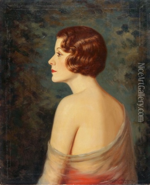 Portrait Einer Dame Im Profil Oil Painting - John Campbell Phillips