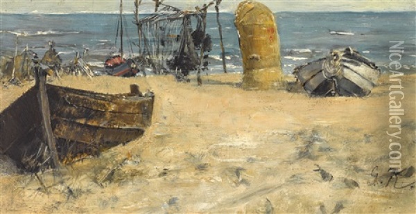Strandszene Oil Painting - Gotthardt Johann Kuehl