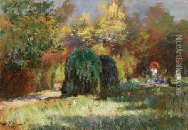 Piknik A Szabadban Oil Painting - Imre Gergely