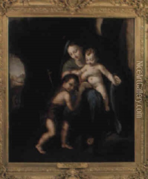 The Madonna And Child With The Infant St. John Oil Painting -  Correggio