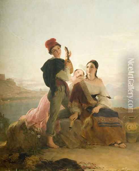 Neapoliltan Peasants Oil Painting - Thomas Unwins