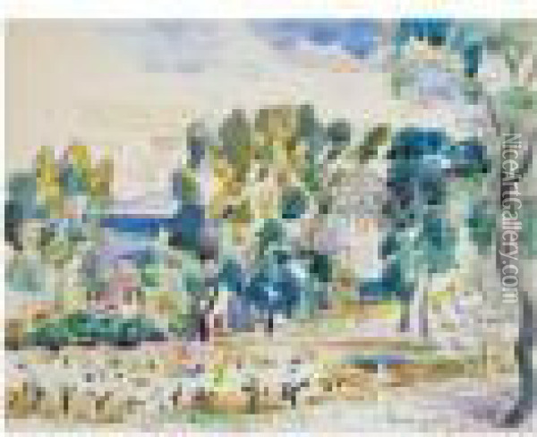 Chateau-martin, Saint-tropez, Circa 1924 Oil Painting - Henri Charles Manguin
