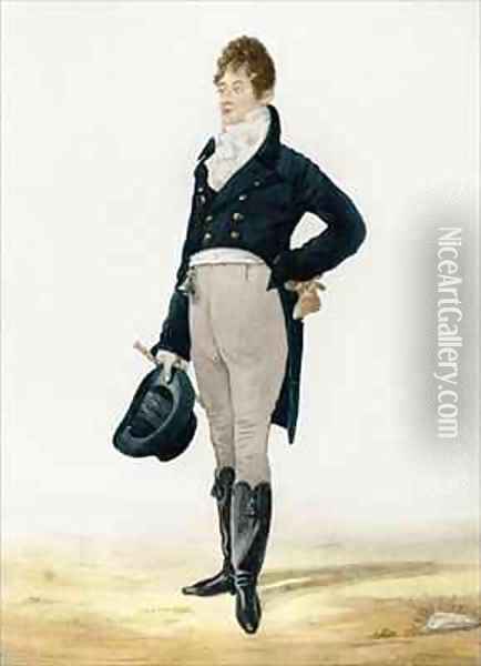 Portrait of George Beau Brummell 1778-1849 Oil Painting - Robert Dighton