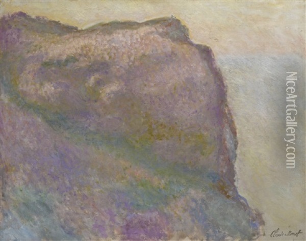 Sur La Falaise, Au Petit Ailly Oil Painting - Claude Monet