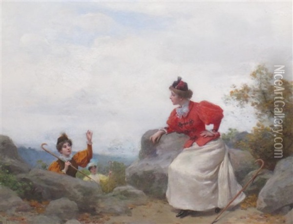 A Chance Meeting Oil Painting - Jules Frederic Ballavoine