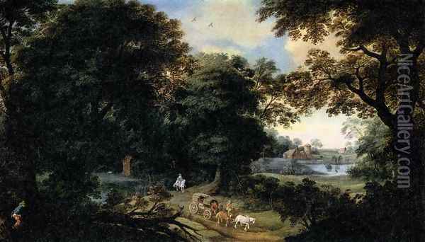 Forest Landscape Oil Painting - Hendrik van der, the Elder Borcht