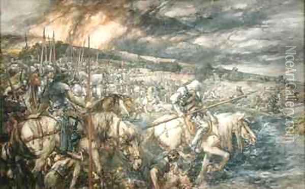 War After the Battle Oil Painting - Sir John Gilbert