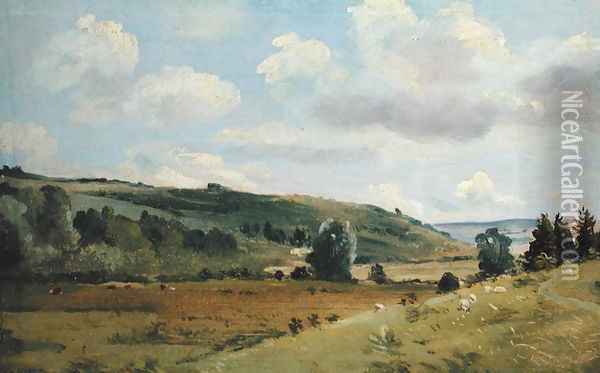Landscape, c.1849-55 Oil Painting - Lionel Constable