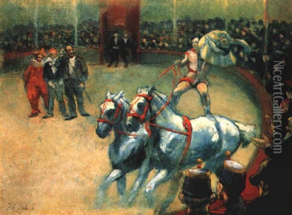 Scene De Cirque : Les Ecuyers Oil Painting - Jacques-Emile Blanche